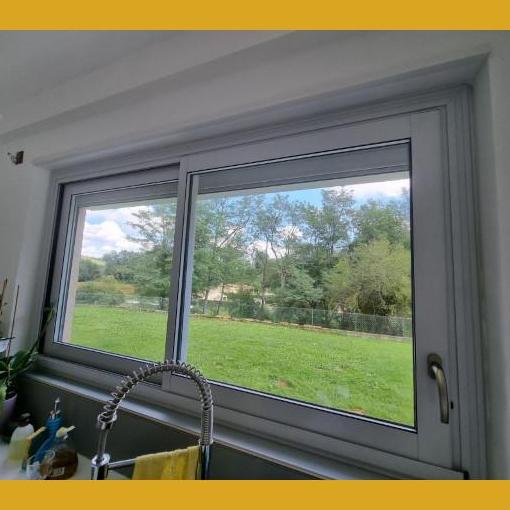 Baie vitrée aluminium agen - rn menuiserie