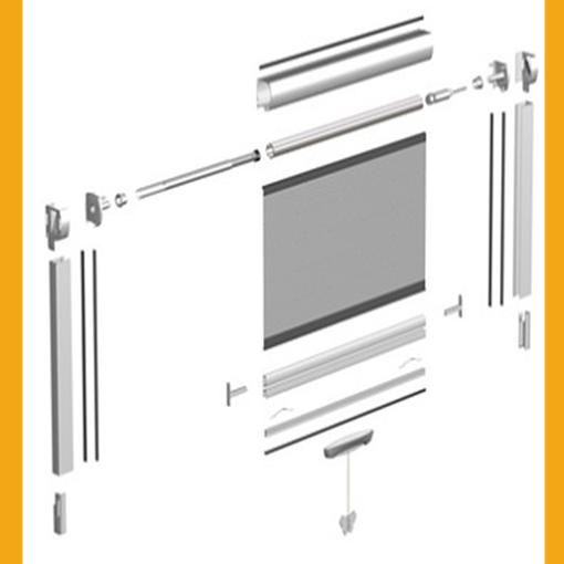 Moustiquaire modèle b- Moustiquaire enroulable, coffre de 48 mm - S