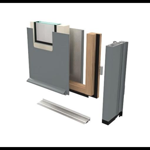 Porte Acier modèle ABLETTE - Porte d'Entrée cadre Aluminium et ouvrant Acier- S