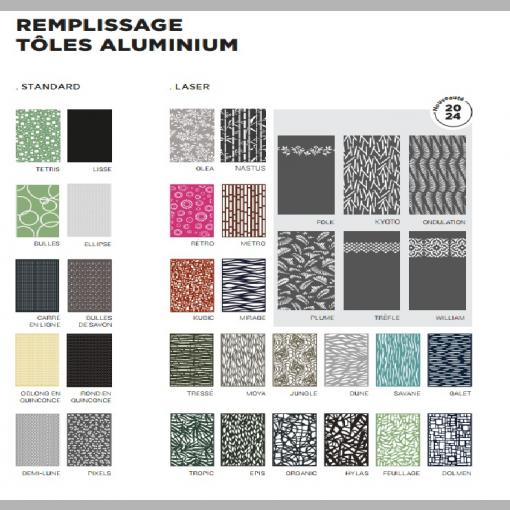 Portail PVC Tôle remplissage - forme de portail  -renfort