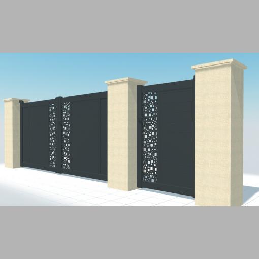 Portail PVC modèle Portail PVC motif vertical au choix - DC78