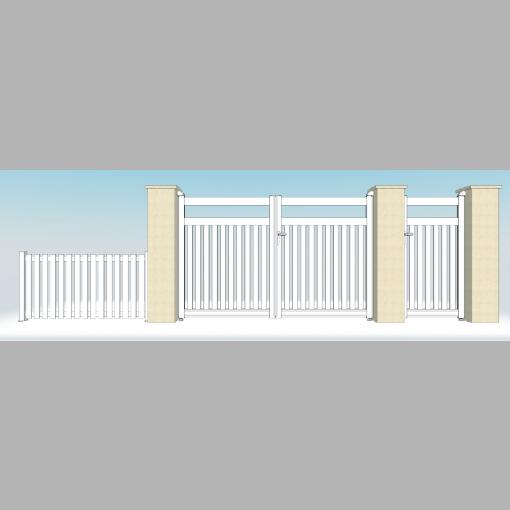 Portail PVC modèle Portail PVC avec barreau vertical ajouré - DC19